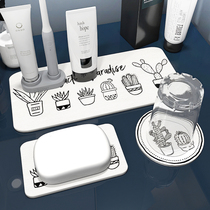Diatom mud wash table wash pad coaster coaster absorbent pad small toilet electric toothbrush soap pad diatomaceous earth soap tray