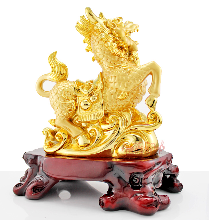 摆件家居开光招财金麒麟摆件 送子风水装饰摆设品招财旺财麒麟一