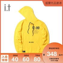 it izzue mens hooded sweater autumn casual trend loose pullover letter printing 3145F9D