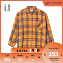 it UNDERGARDEN womens shirt Autumn Trend Plaid embroidered letters 8607MAD