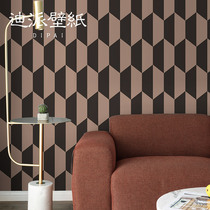 Nordic geometric graphics black and white plaid wallpaper light luxury living room bedroom background wall wallpaper modern simple thousand bird grid