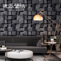 3D Nordic black and white square plaid wallpaper living room bedroom clothing store Net red photo background black gray wallpaper