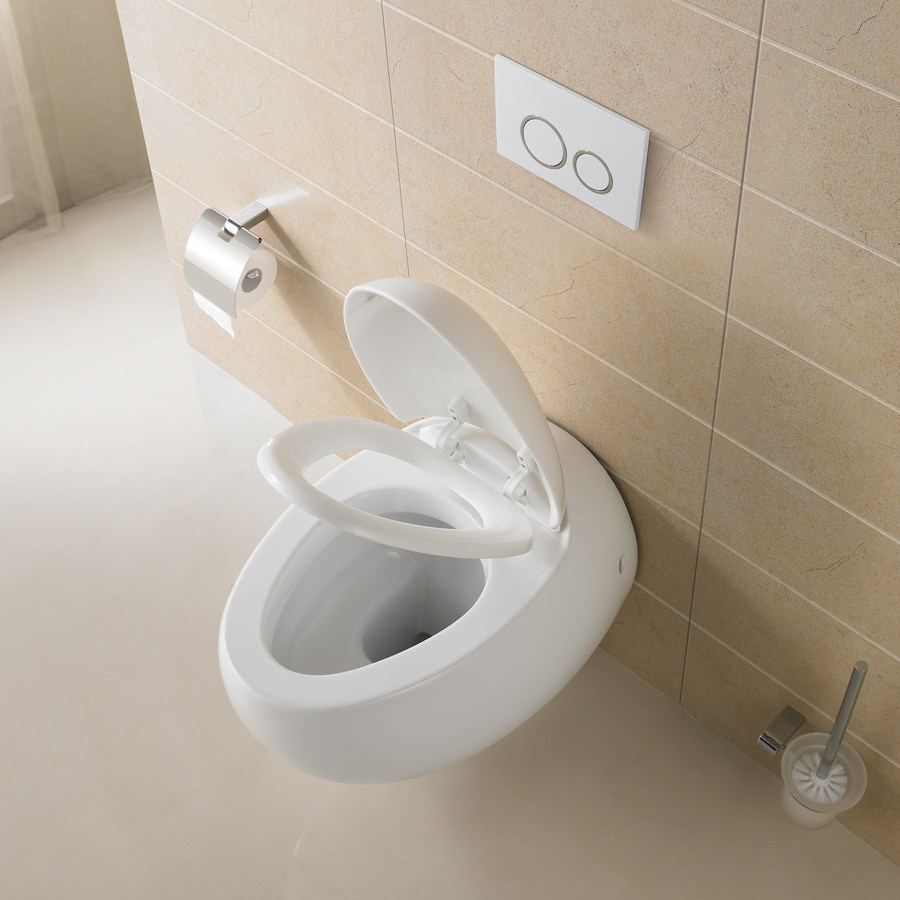 惠鹏欧式抽水马桶壁挂坐厕无水箱直冲式分体坐