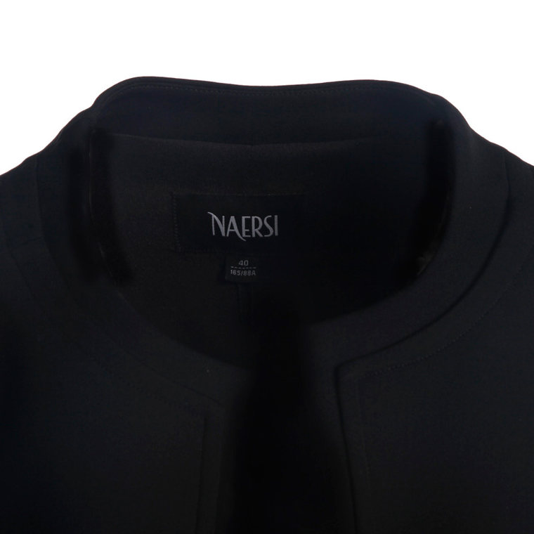 NAERSI娜尔思2015秋季新款干练OL七分袖长袖黑色小外套小西装