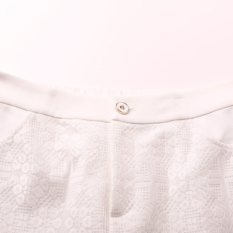 NAERSI/娜尔思女装2015夏装新款数码印花白色七分裤小脚裤女裤
