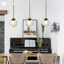 Designer lights Small chandeliers Nordic bedside Dining room Creative personality single head bar Bedroom glass aisle lamps