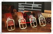Non-public hair Italian cowhide belt vintage first layer cowhide mens belt pure copper pin buckle