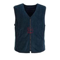 Male hair velvet vest Navy blue warm fleece vest Spring and autumn and winter mens waistcoat bottoming shirt genuine fleece