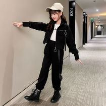 Next Balaba Girls Spring Autumn Sportswear 2022 New Korean Style Casual Middle and Large Children's Sports Two-piece Set