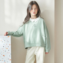 Next Balaba Girls Casual Set 2022 Spring Autumn New Korean Style Middle and Large Children's Sweatshirt Two-piece Set Fashion