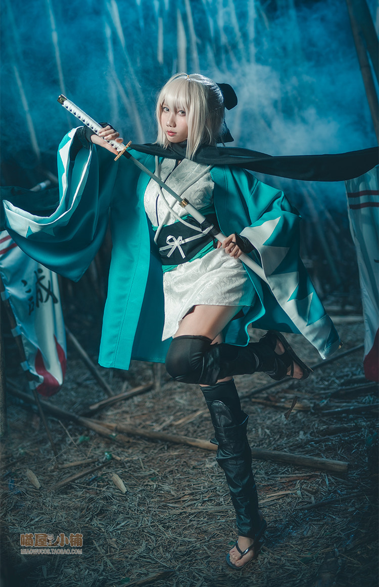 现货【喵屋小铺】fate/grand order 冲田总司 saber 三破 cosplay