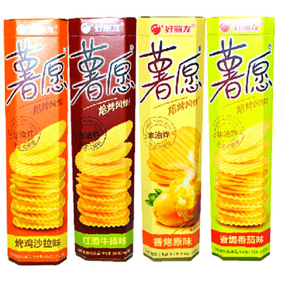 好丽友薯愿薯片非油炸104g*5多种口味办公室零食休闲食品