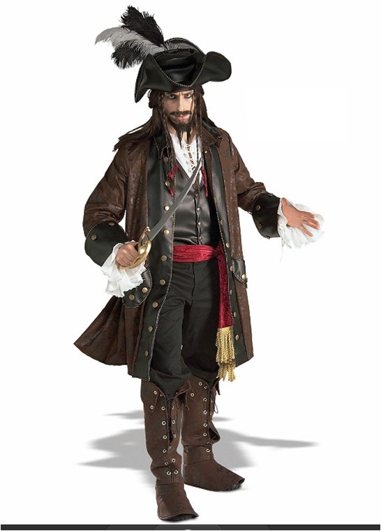 万圣节成人服装化妆舞会男加勒比海盗船长表演服装海盗船长cos