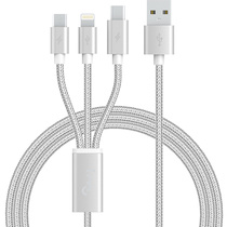 Phantom Silver Ulrich China Red 1 Drag 3 Data Charging Line Nylon Metal Braided Wire 1 2 m foot 2A Gift Box