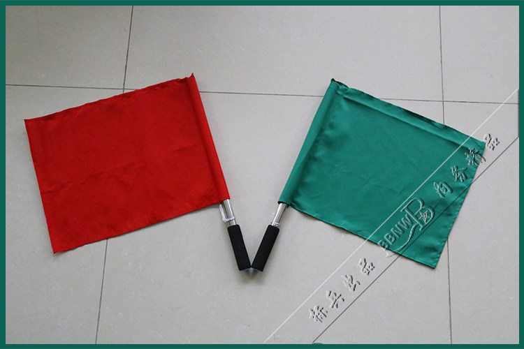 交通红绿指挥旗足球裁判旗警示旗部队不锈钢信号旗巡边旗防滑海绵