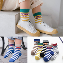 Spring and autumn thin childrens socks Large medium and small childrens and womens cotton mid-tube tide socks Autumn and winter childrens student baby socks