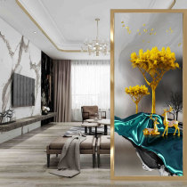Nordic light luxury art glass screen partition living room blocking entrance decoration background wall frosted craft abstract deer