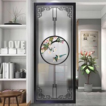 Modern tempered art glass screen partition living room shielding decorative porch frosted light transparent custom simple grid