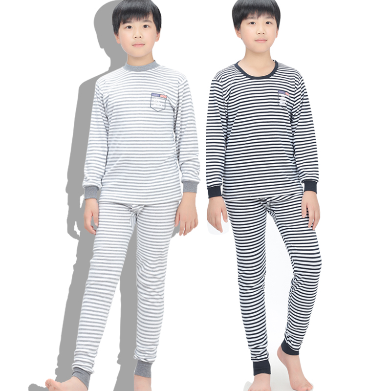 Boys underwear suit in large children's autumn sweater children's cotton sweater pure cotton teen pajamas warm N6