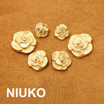 NIUKO clothing accessories exquisite flower shape three-dimensional metal gold button button DIY button overcoat buckle