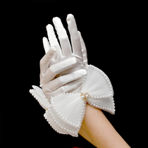 Butterfly Knots Gloves Retro Web Yarn Method Photography Photo Props White Wedding Bride Super Fairy Gloves