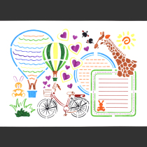 8K reading handwritten newspaper template artifact set pupils all-match hollow template ruler semi-finished universal