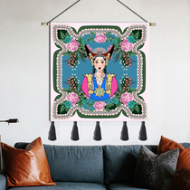 Customized Tibetan ethnic style cloth painting living room bedroom hotel decoration background wall hanging cloth tapestry Tibet delivery