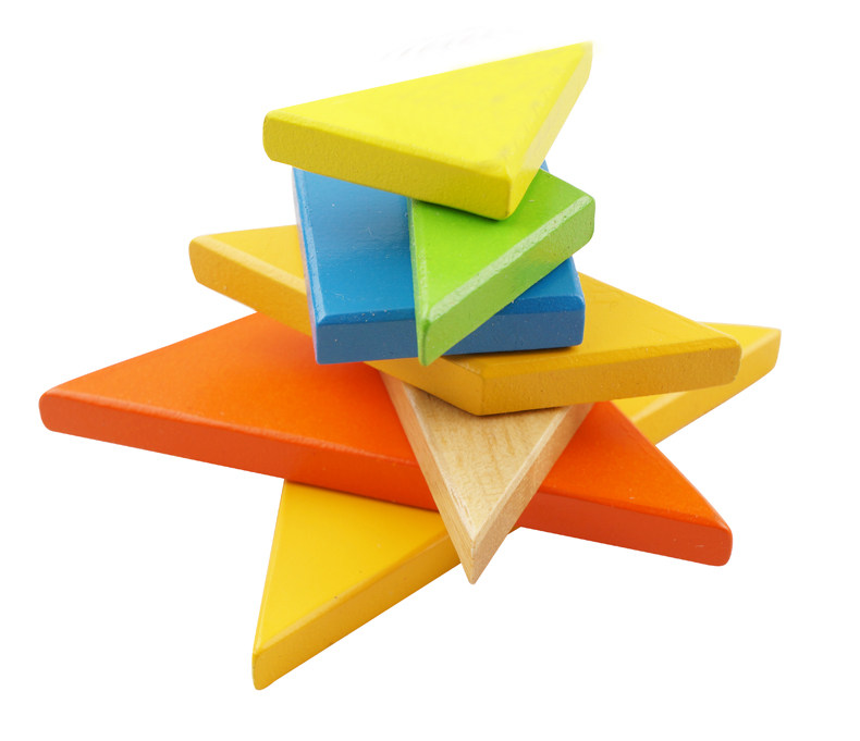 大美天承 七巧板积木玩具 益智力拼图 儿童木制七巧板拼拼乐