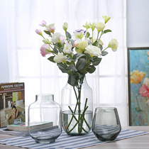 European creative vase living room ornaments dried flower vase color transparent glass vase factory crafts