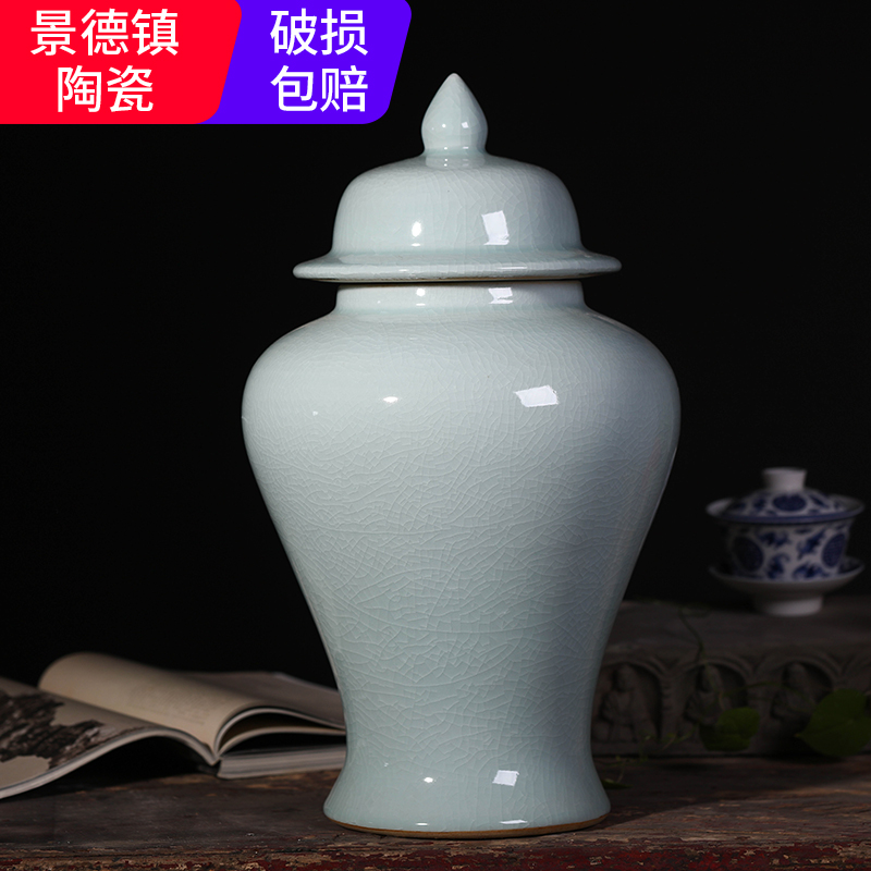 Jingdezhen guanyao open piece of porcelain antique pottery and porcelain vase of new Chinese style household furnishing articles flower arranging machine general storage tanks