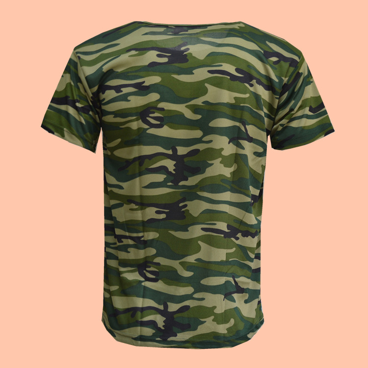 夏季迷彩服t恤户外速干训练短袖/男女学生军训t恤透气迷彩体能服_双氙