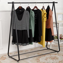 Clothing store hanger display rack floor paint wrought iron horizontal bar Childrens clothing hanging clothes rack thickened round tube herringbone rack
