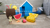 Foam props mall Beauty Chen Christmas New Years Day Summer beach Coconut Pineapple Watermelon Strawberry Orange