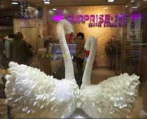 Foam sculpture flower arrangement Swan Flower Flower Peacock Phoenix silk flower crown Swan wedding arrangement props