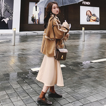 Lamb coat womens autumn and winter 2021 new high-grade leather wool one thick Korean loose plush short model