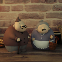 Couples elderly piggy bank adult household anti-fall savings pot Girls cute pair of pendulum piggy bank