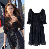 2022 Korea High allows for the same retro Pornod style Little crowdsourced short dress square collar little sublitiy dress