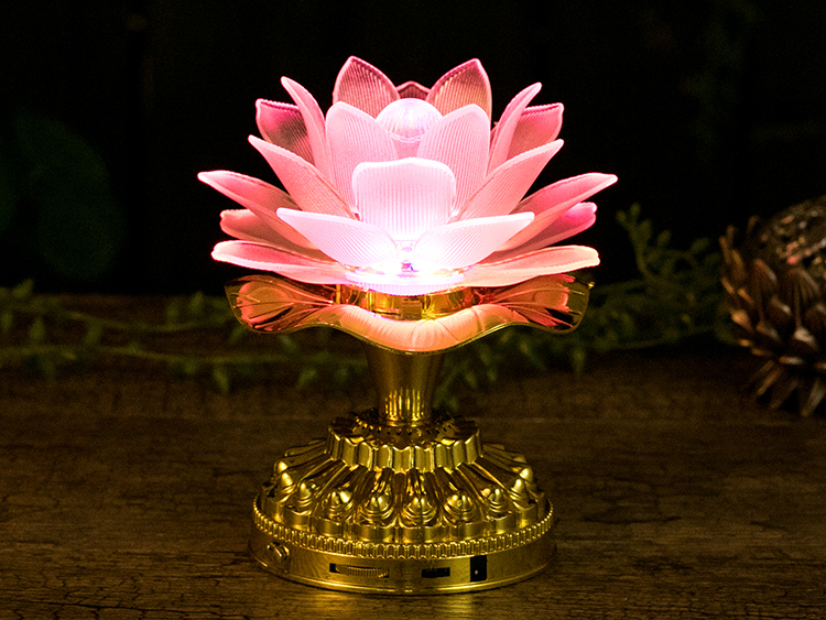 佛灯-莲花灯佛灯观音灯白色36首念佛机荷花灯led佛堂供灯长明灯供佛灯图片