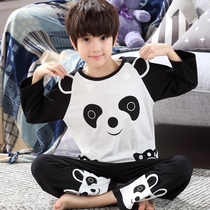 Boy pajamas panda cute cotton long sleeve youth spring and autumn boys big small and medium Children Baby home clothes