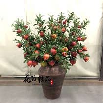 Custom landscaping simulation pomegranate fruit branch tree fork fruit home decoration fake flower fake tree persimmon lemon