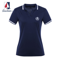 SEVLAE Saint Fry lapel slim short sleeve sports polo shirt women Spring Summer breathable top F122684664