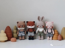 Xiao Xiao Xiao Poko Pin-decoded needle DIY handmade animal gift birthday tutorial of pig bear fox(middle)
