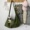 Military green shoulder bag with crossbody and long necked duck