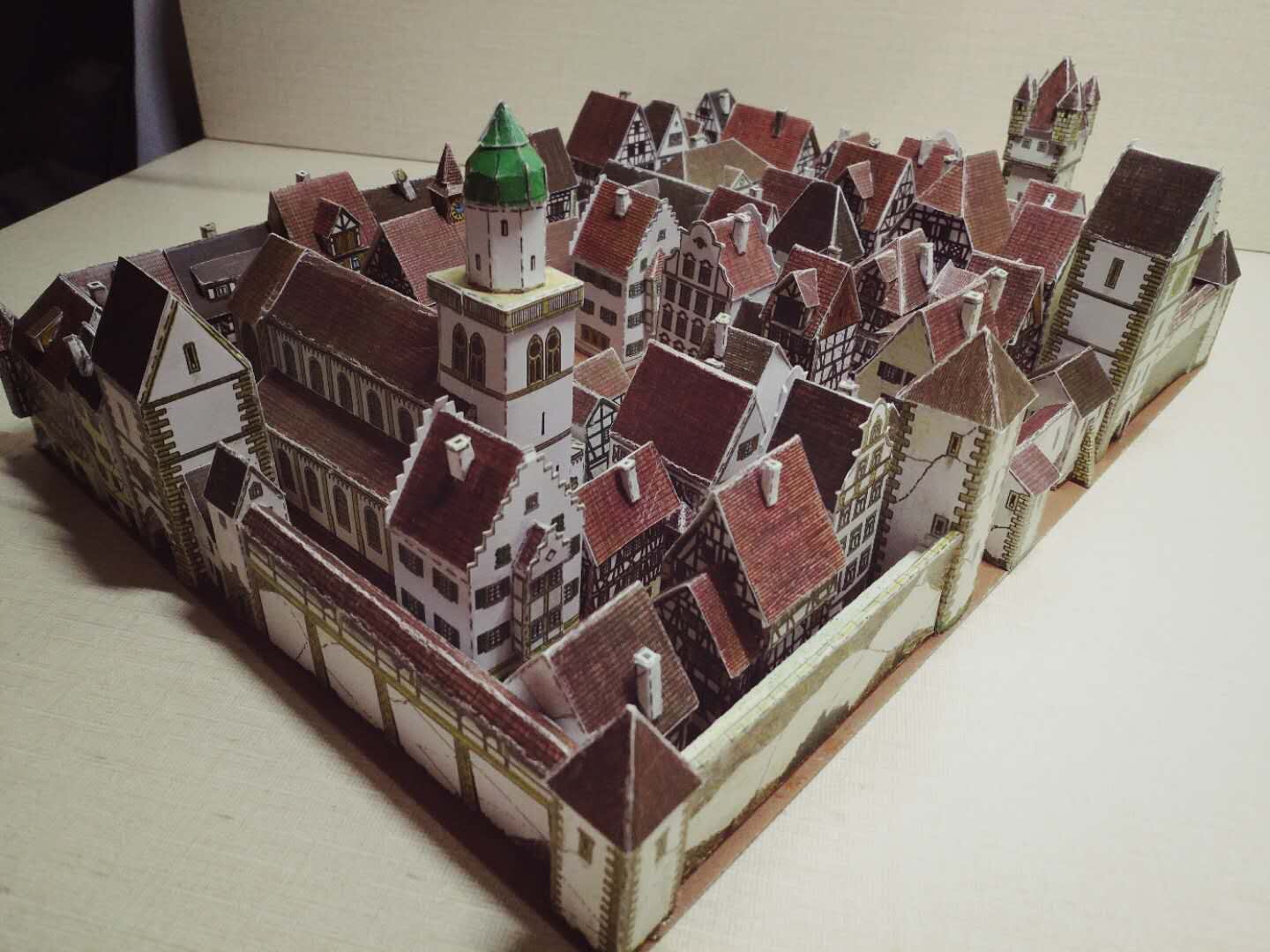 中世纪小镇建筑3d纸模型diy手工手工纸模纸模摆件玩具