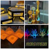 Bar High-end Luminous Wine Holder Custom LED Wine Tonet Red Rotary Luminous Utensil Champagne Foreign Wine Display Cabinet