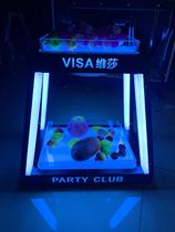 Bar new luminous fruit pan Two-layer fruit tray upscale black double-layered fruit tray charging with ice blue fruit tray frame