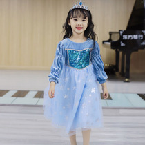 Ice and Snow Edge Love Tha Princess Dresses Esha Girls Dress Aisha Girls Dress Autumn Winter Plus 2020 New Halloween clothes for spring and autumn