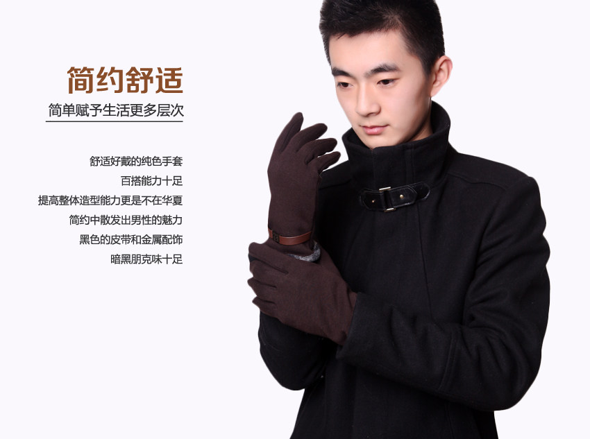 Перчатки 瑞格丽特 秋冬时尚商务手套 加绒加厚防寒保暖分指触屏手套 RGLT st1522