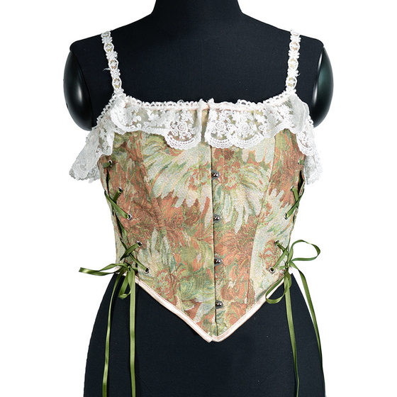 New spring and summer French lace retro printed suspender vest for women wearing oblique straps and brass
New spring and summer French lace retro printed suspender vest for women wearing oblique straps and brass