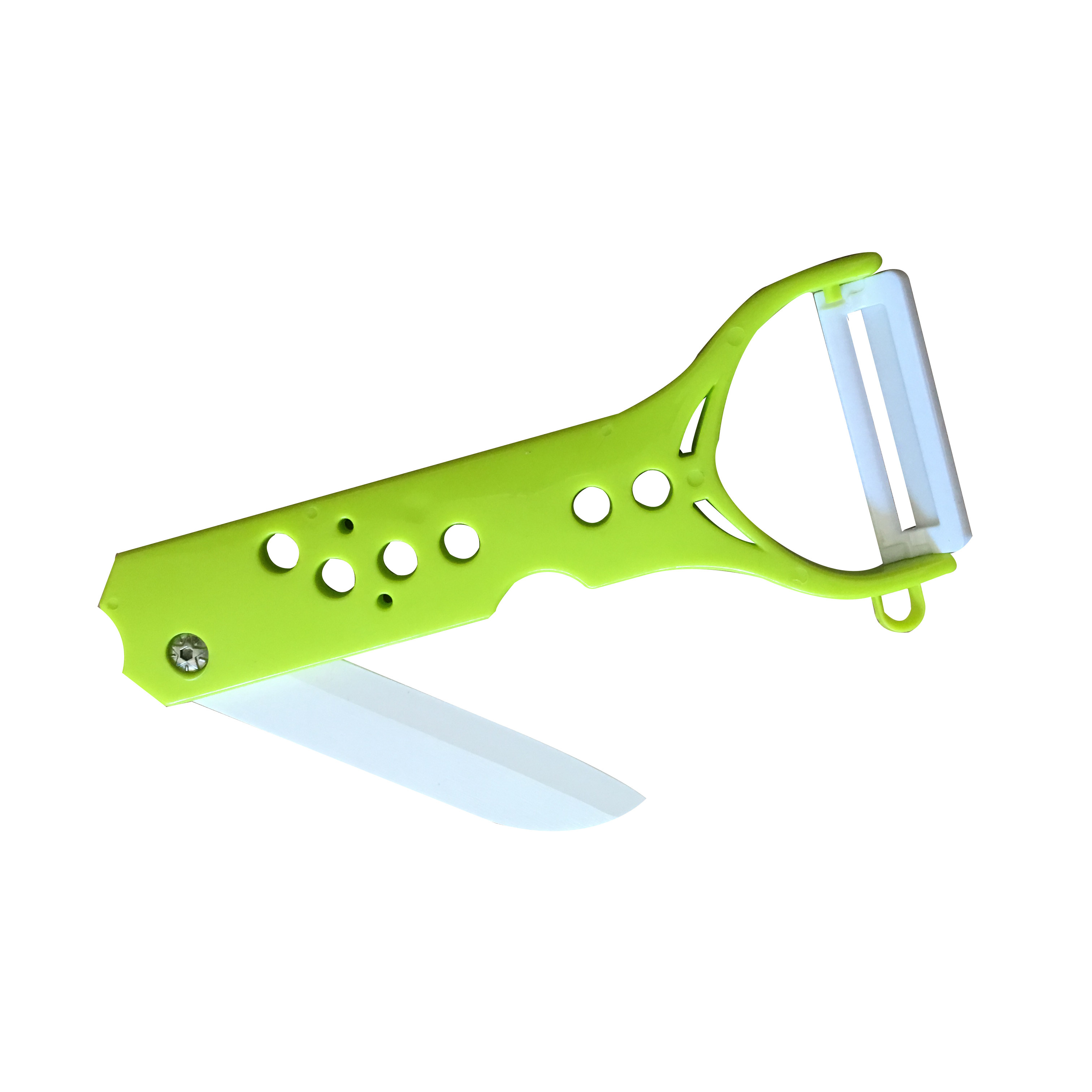 柚子熙折叠陶瓷刀削皮器一体小刀瓜刨水果刀便携旅游办公室刨刀_爱酷